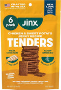 Jinx Tenders Chicken Jerky Dog Treats, All Natural Ingredients, Soft & Chewy, Low-Calorie, Slow-Smoked Chicken & Sweet Potato, No Fillers, 5oz, 6 Pack