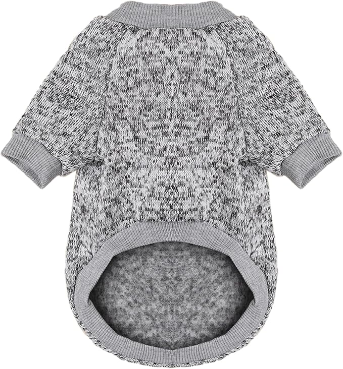 Jecikelon Dog Clothes Dogs Sweater Soft Puppies Clothing Winter Puppy Sweaters Warm Outfit for Dogs Small XXS XS Cat Apparel (Small, Grey)