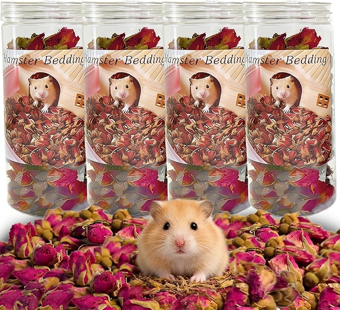 Hamster Bedding Habitat 200G/7.0oz Hamster Forage Flowers Cage Accessories for Rabbit Gerbil Mouse Guinea Pig (200G)
