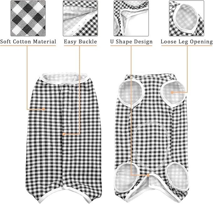 Kuoser Surgical Recovery Suit for Dogs Cats, Pet T-Shirt After Surgery Wear for Dogs, Dog Professional Recovery Suit Comfortable E Collar Alternative, Prevent Licking Onesies Pet Surgery Recovery Suit
