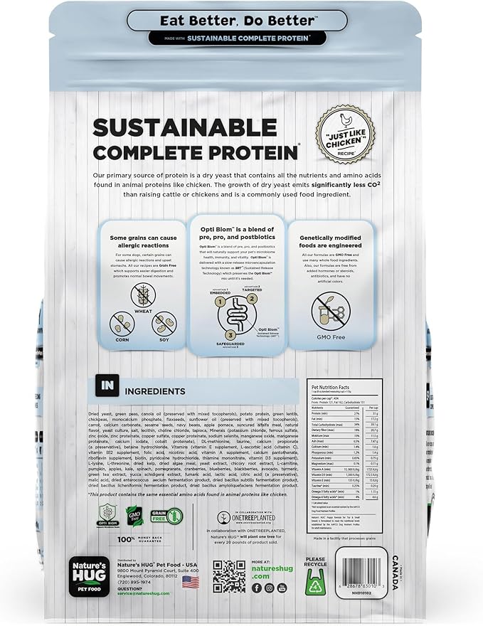 Nature's HUG Hypoallergenic Dry Dog Food for Puppy Toy & Small Breeds – Complete & Balanced Nutrition, Sensitive Stomach Support, High-Protein, Grain Free – 5lb