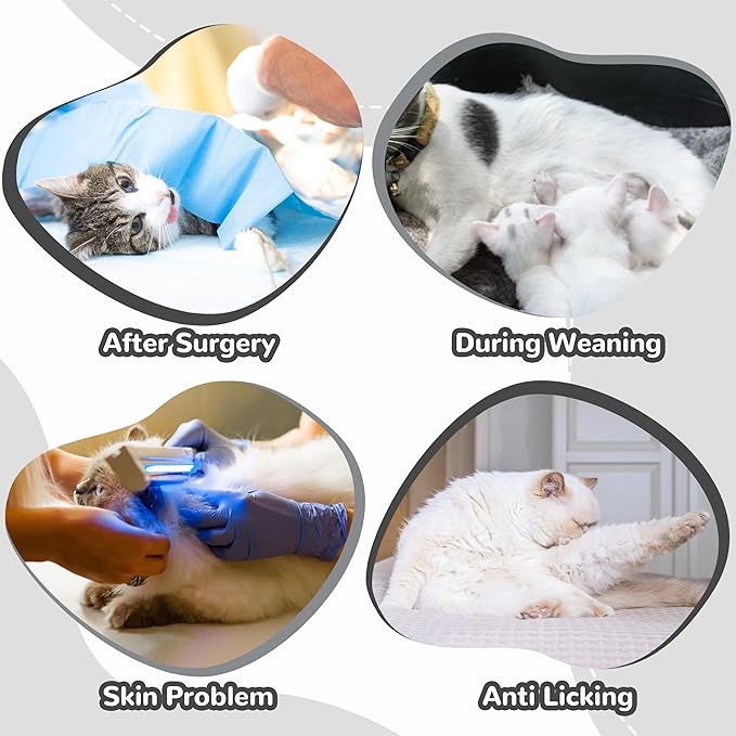 PUMYPOREITY Cat Recovery Suit for Hind Legs, Cat Surgical Spay Suit with Leg Sleeves to Stop Licking, Long Rear Sleeve Wound Cover Abdomen Kitten Onesie, Grey, S