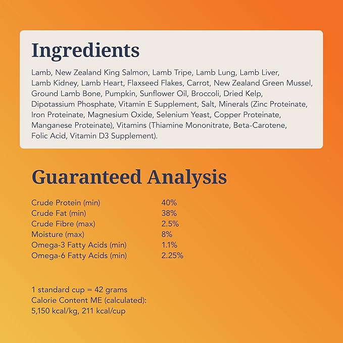 K9 Natural Lamb & King Salmon Freeze Dried Dog Food, High-Meat Natural Complete Meal or Meal Toppers for Dogs, Grass-Fed Lamb & King Salmon from New Zealand, Grain-Free, GMO-Free, 4lb