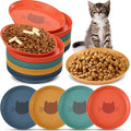 Gerrii 24 Pieces Fatigue Relief Cat Bowl 6 Inch Shallow Cat Food Dish Stray Wet Feeding Bowls Wide and Small Pet Plates for Ferrets Feral Short Legged Kitten Shelter(Elegant Color,Pattern)