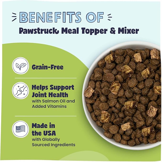 Pawstruck Vet Recommended Air Dried Dog Food Toppers for Picky Eaters, Made in USA with Real Chicken, Premium Meal Mix-in Kibble Enhancer, 8 oz, Packaging May Vary