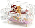 Acrylic Hamster Cage,8 in 1 Gerbil Cage with 360° Panoramic View,Top Open Mouse Cage with Tubes for Pet Mice,Dwarf Hamster,Gerbils (17.7"x13"x11.8")