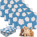 Haull 4 Pcs Waterproof Guinea Pig Bedding Guinea Pig Bed Plush Cage Liners Soft Rabbit Dog Crate Pad Cat Mat Reversible Cozy Animal Pee Pad Hamster Bunny Mat Accessory(White Cloud,13 x 18.5 Inch)
