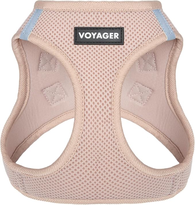 Best Pet Supplies Voyager Step-in Air Harness - All Weather Mesh, Reflective, No Pull Harness for Dogs, Cats - Secure with Hook & Loop Fastener, Buckle, Double D-Rings - Khaki, XXXS