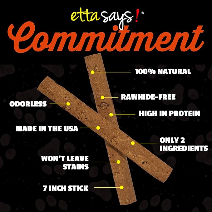 etta says! Select Dog Chews 7” Sausage - Rawhide-Free, All Natural Chews - High in Protein - Made in The USA (20 Count Pack of 1)