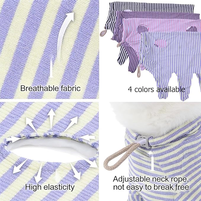 4pcs Cat Surgery Recovery Suit, Dog Neuter Recovery Suit for Female Male Pets, Cat Onesie After Surgery Spay Neuter, Kitten Surgical Clothes, Bodysuit for Abdominal Wounds Skin Disease (Medium)