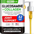 STRELLALAB Liquid Glucosamine for Dogs 32 OZ - Joint Support - All-Natural Hip & Joint Supplement, Glucosamine Chondroitin Liquid, MSM & Collagen for Dogs Mobility, Joint Pain Relief (Pack of 2 16oz)