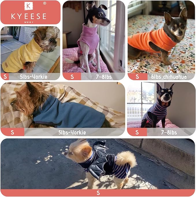 KYEESE 2Pack Dog Sweater Warm Pets Clothes Stretchy Pet Sweatshirt Pullover Small Pets Sweaters Soft Dogs Clothes Turtleneck Pet Coats Dog Sweaters for Small Dogs Girl