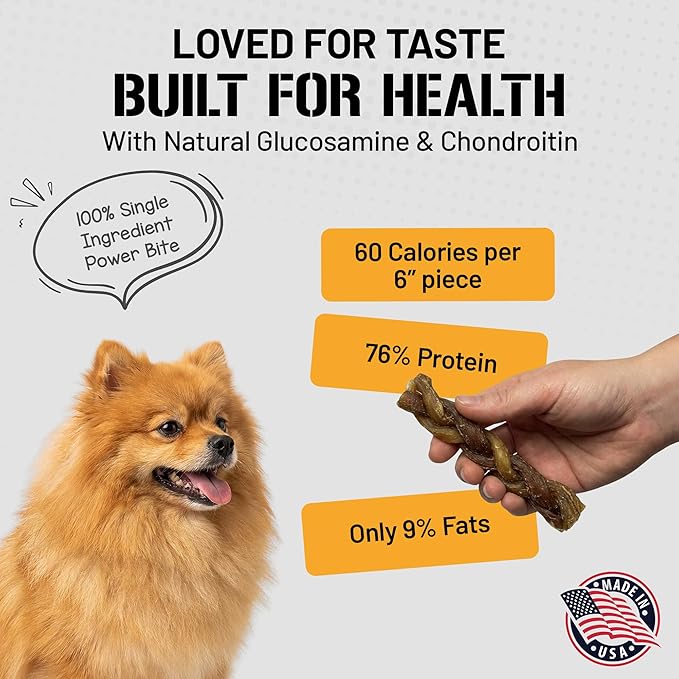 Dog Chits Lamb Esophagus Chews for Dogs & Puppies - Natural Single Ingredient - High Protein, Low Fat Lamb Chew - Long Lasting, Easily Digestible - Great for Joint - Dental Clean Crunch - 6inch, 15pck
