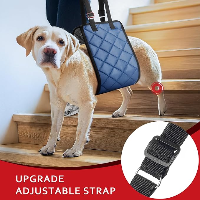 Adjustable Dog Sling Dog Lift Harness for Medium Dogs, Hind Leg Support Portable Soft Lift Support and Rehab Harness for Weak Rear Legs, for Senior, Injured, Disabled and After Surgery Dogs Medium