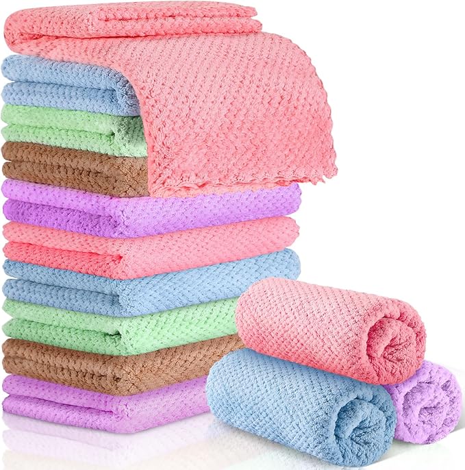 Reginary 10 Pcs Guinea Pigs Blankets Hamster Fleece Cage Liners Coral Fleece Quick Dry Soft Blankets Bedding Guinea Pig Accessories for Cat(18 x 24 Inch,Colorful)