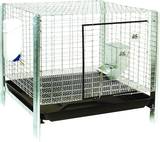 Pet Lodge Rabbit Hutch Complete Kit - Easy to Assemble Housing, Feeder, & Water Bottle Kit for Indoor/Outdoor Rabbit Hutch (Item No. RHCK1)
