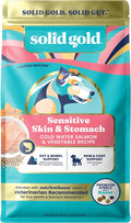 Solid Gold Salmon Dog Food for Sensitive Stomachs – Grain Free & Gluten Free Kibble w/Probiotics to Support Gut Health & Digestion - Sensitive Stomach Dog Food for All Ages – Nutrientboost™ – 22 LB