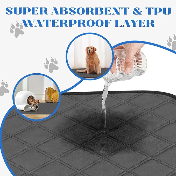 Washable Guinea Pig Cage Liner, 2 Pack 47" x 24" Washable Guinea Pig Bedding, Reusable Super Absorbent Cage Liners with Anti-Slip Backing for Small Animals, Rabbits, Hamsters, Rats
