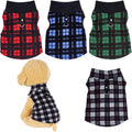 Rbenxia Buffalo Plaid Dog Sweaters - Soft Fleece Vest with Leash Ring - Warm Jacket for Small Puppy & Cat Pets (XXX-Large)