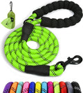 Taglory Rope Dog Leash 4 FT with Comfortable Padded Handle, Highly Reflective Threads Leash and Anti-Tangle Clip for Walking Small Dogs, 3/8 inch, Green