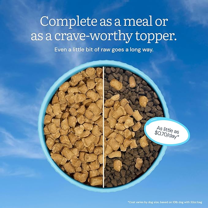 Get Joy Freeze Dried Raw Beef Meal, High Protein Grain Free, Dry Dog Food Meal Mixer and Topper, with Probiotics for Gut Health, Made with 100% USDA Organ Meat, for All Breeds and Ages, 32oz Bag