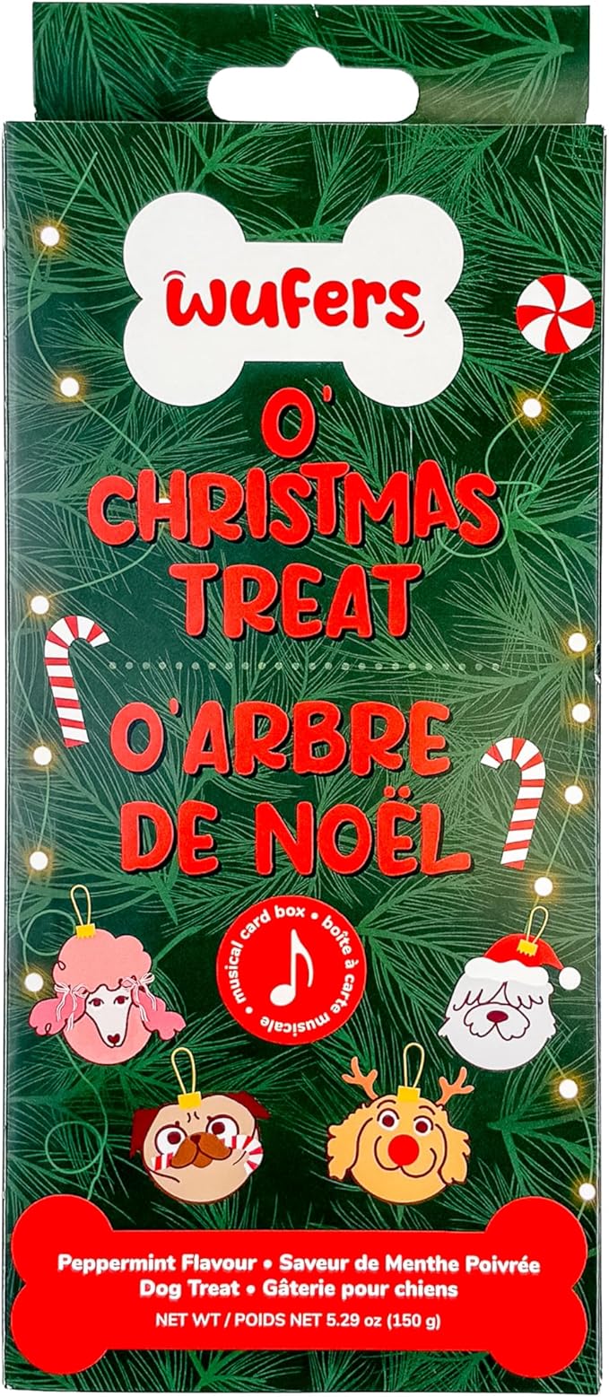 Wufers Pawliday Gourmet Cookie Dog Treats (Singing Card & Bone)