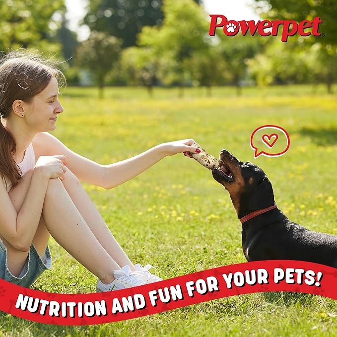 Powerpet Treats Bully Beef Cheek Rolls for Dogs - 100% Natural & Highly Digestible - High Protein, Low Fat - No Rawhide - Soft & Thick Chew Treat - Good Dental Hygiene - Bully Sprinkled Flavor - 3pc