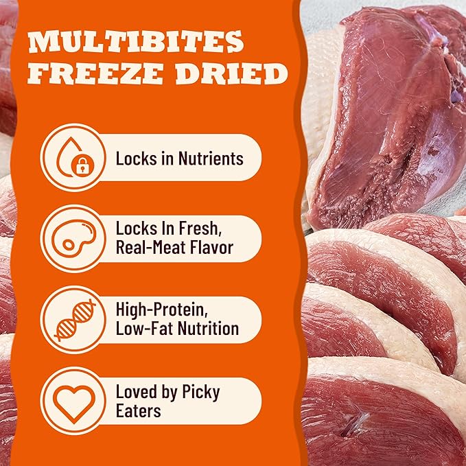 12.3oz Freeze Dried Dog Treats, Single Ingredient Duck Breast Slices, Healthy Dog Treats for Medium & Large Dogs, Human Grade, Low Calorie, Grain Free Training Snacks for Dogs