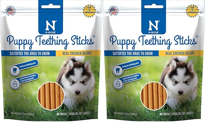 N-Bone Puppy Teething Treats,Chicken,3.74 oz (111150),(Pack of 2)