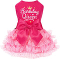 Fitwarm Barkday Queen Dog Tutu Dress, Birthday Clothes for Small Dogs Girl, Pet Outfit, Light Pink, Hot Pink, XXS