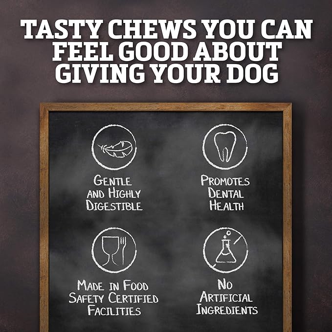 Buffalo Range Rawhide Jerky Kabobs, Jerky Dog Treat, Grass-Fed Buffalo Rawhide Chews, Healthy Dog Treat, Meat Kabob, Puppy Chews, No Added Fillers or Dyes, Hickory Smoked Flavor, 18 Count