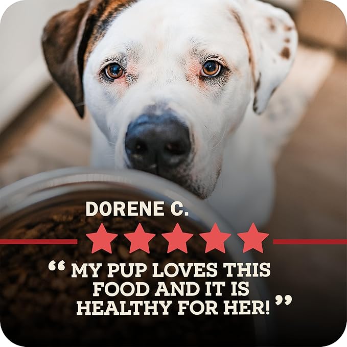 Redbarn Powerfood Air Dried Dog Food - 95% Beef & Beef Organs - High Protein Grain-Free Non-GMO Premium Dry Full Feed or Topper Made in USA with Omega 3 Salmon Oil Flaxseed - 2lb