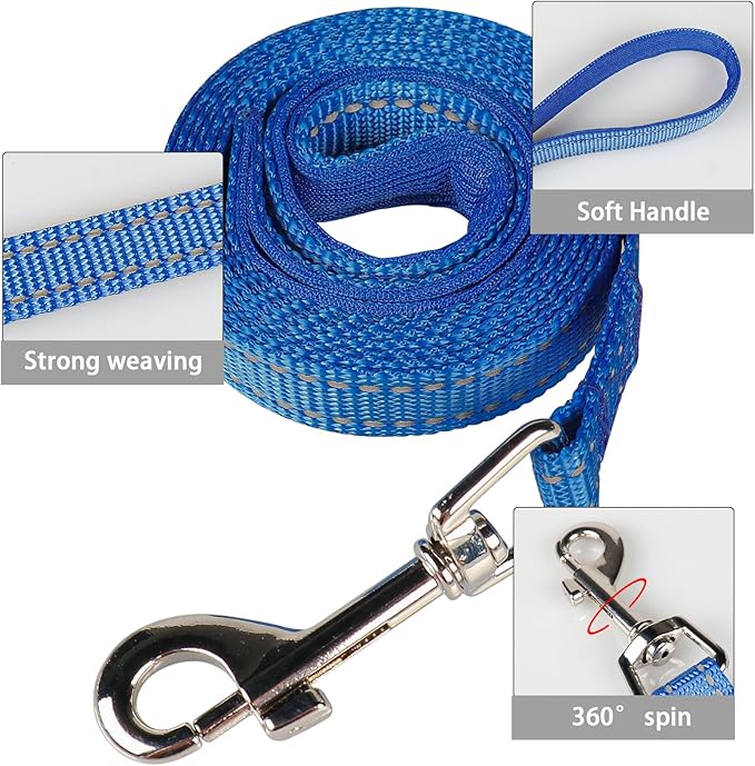 YIMEIS Dog Harness and Leash Set, No Pull Soft Mesh Pet Harness, Reflective Adjustable Puppy Vest for Small Medium Large Dogs, Cats (Royal Blue & Black, Medium (Pack of 1)