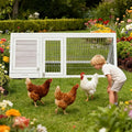 Small Chicken Coop, Wooden Chicken Coop for 2 Chickens Outdoor A-Frame Quail Coop Bunny Hutch with 3 Doors,Pull-Out-Tray&Ventilating Wire Fence for Small Animals(Grey)