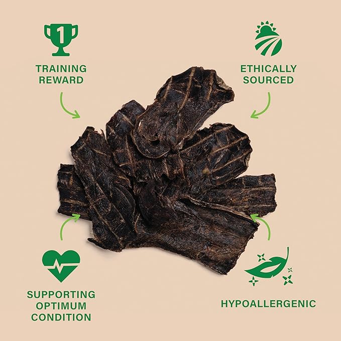W&G Premium Kangaroo Jerky Dog Treats, All-Natural Single Ingredient Pet Snack, Healthy Training Rewards for Small Large Breeds, Low Fat Hypoallergenic Air-Dried Meat, Grain Free, 5oz