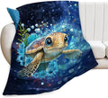 Turtle Blanket Sea Turtle Throw Blankets Cozy Fleece Flannel Blanket Lightweight Bedding Blanket Turtle Gifts Stuff for Girls Boys Women Lovers Adults Decor for Couch Sofa Bed 50"X40"