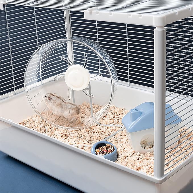 WHFPS Silent Hamster Exercise Wheel - Hamster Toy Accessories 9.45 Inch Running Spinner with Stand Quiet Hamster Runner for Small Animal Pet Gerbil Dwarf Syrian Hamster Hedgehog Rat Mouse Mice etc.
