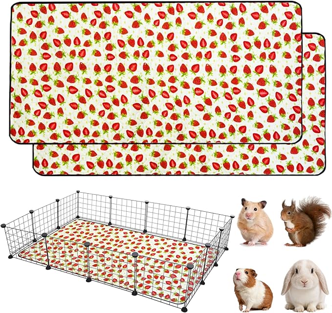 2 Pack Guinea Pig Cage Liners, Waterproof Reusable Guinea Pig Cage Liners,Waterproof Super Absorbent Pee Pads for Small Animals,36x48 inch 2pack