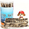 Natural Cod Skins for Dogs - Single Ingredient Dog Treats, Grain Free & Hypoallergenic - Dental Chews for Teeth Cleaning & Fresh Breath - Rich in Omega-3 for Skin & Coat Health(Long Cigar 1 ib)
