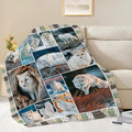 Fox Throw Blanket White Fox Stuff Gifts for Kids Girls Boys Adults Women Men Soft Cozy Warm Plush Fluffy Fuzzy Fleece Blanket Decor 50''X60''