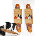 Just Try 2 Pack 10.6" Chicken Wrapped Rawhide Chew Sticks for Dogs - Long Lasting Dog Chews, Healthy Dog Bones Dental Treats for Medium Dogs