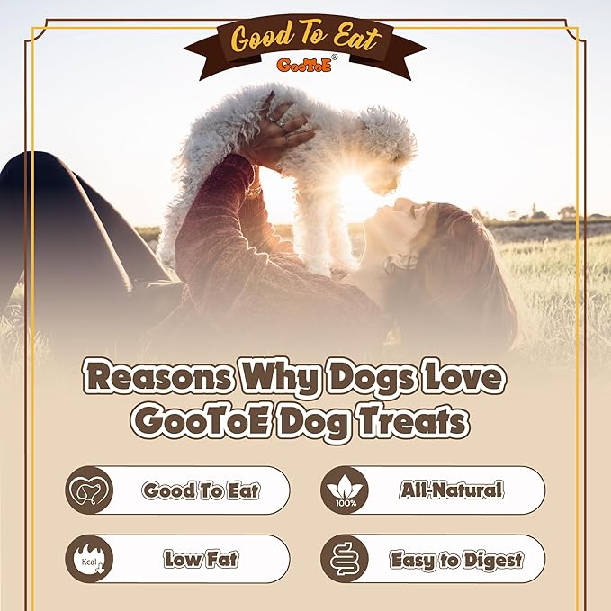 Gootoe Dog Treats, Chicken Jerky for Dogs - Dog Training Treats; High-Protein, Gluten-Free, Hypoallergenic, Grain-Free, Chicken Fillets, 1 lb (Pack of 3)