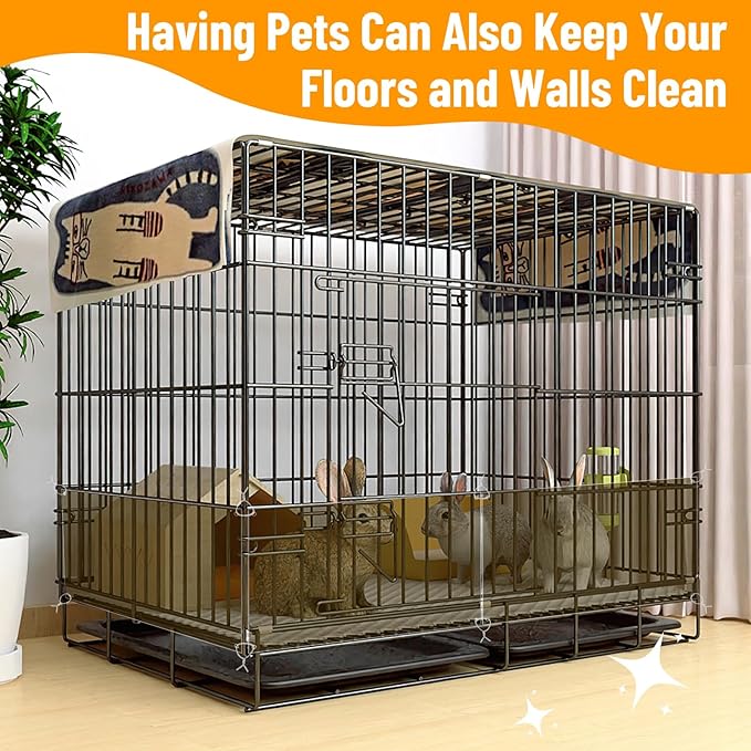 12 Pack Pet Cage Liner Protection Rabbit Cage Urine Guard Clear Cage Edge Liner Guinea Pig Side Lining Habitat Siding Small Animal Cage Accessories - Keep Litter in The Cage, 11.8 inches x 8 inches