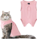 Cat Recovery Suit Anti Licking, Cat Surgery Recovery Suit Female Cats Kitten Onesie After Spay, Cone of Shame Alternative, Post- Surgery Kitten Surgical Clothes for Abdominal Wounds(Pink,L)