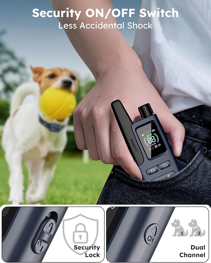 Jugbow Dog Shock Collar 2 Dogs (10-120Lbs) - 4200FT Dog Training Collar with Remote IPX7 Waterproof Electric Collar with 4 Training Modes, Rechargeable e-Collar for Lager Medium Small Dog (NBU)