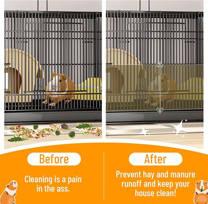 12 Pack Pet Cage Liner Protection Rabbit Cage Urine Guard Clear Cage Edge Liner Guinea Pig Side Lining Habitat Siding Small Animal Cage Accessories - Keep Litter in The Cage, 11.8 inches x 8 inches