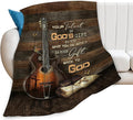 Guitar Gifts Blanket Rock Christian Guitar Decor Throw Blankets Fleece Flannel Plush Lightweight Blanket Music Stuff Gifts for Guitar Players Men Women Boys Girls for Couch Sofa Bed 50"X40"