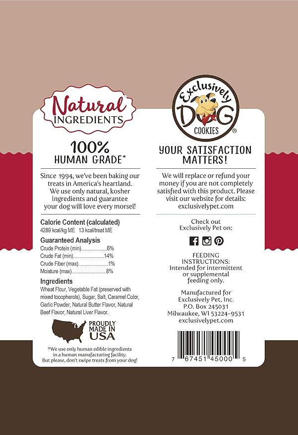 Exclusively Dog Best Buddy Bones Training Treats for Dogs and Puppies - All Natural, Baked in The USA, Ideal for Training & Agility, No Animal Byproducts - Beef & Liver Flavor, 5.5oz Resealable Bag
