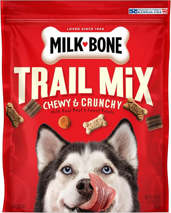 Milk-Bone Trail Mix Chewy & Crunchy Dog Treats, Real Beef & Sweet Potato, 20 Ounce