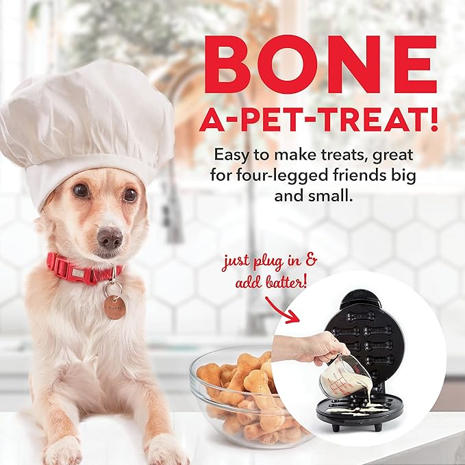 Dash Express Dog Treat Maker - DIY Bone-Shaped Treats - Personalized Dog Gifts - Easy to Clean - 8 Bones, White